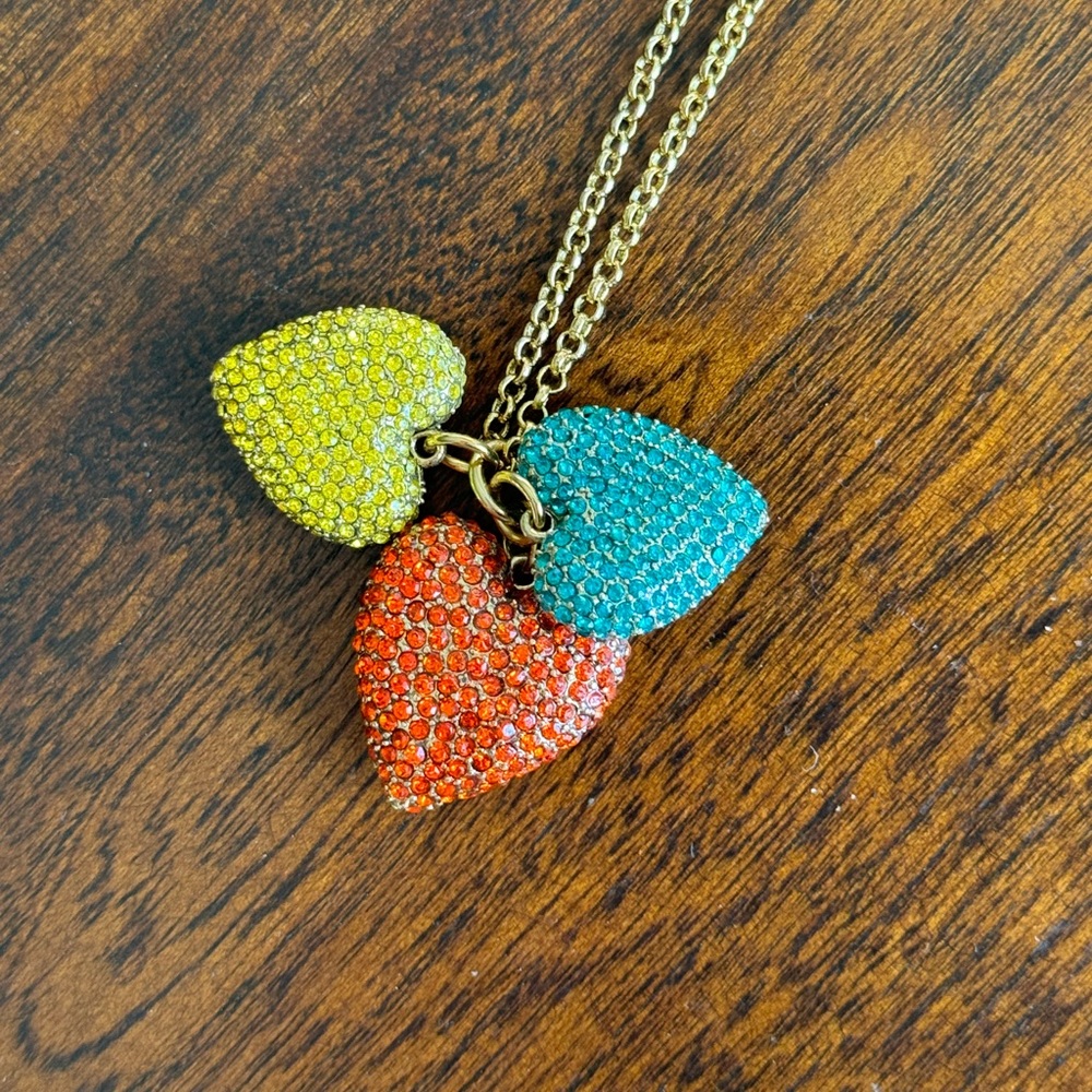 J.Crew multi color heart necklace.